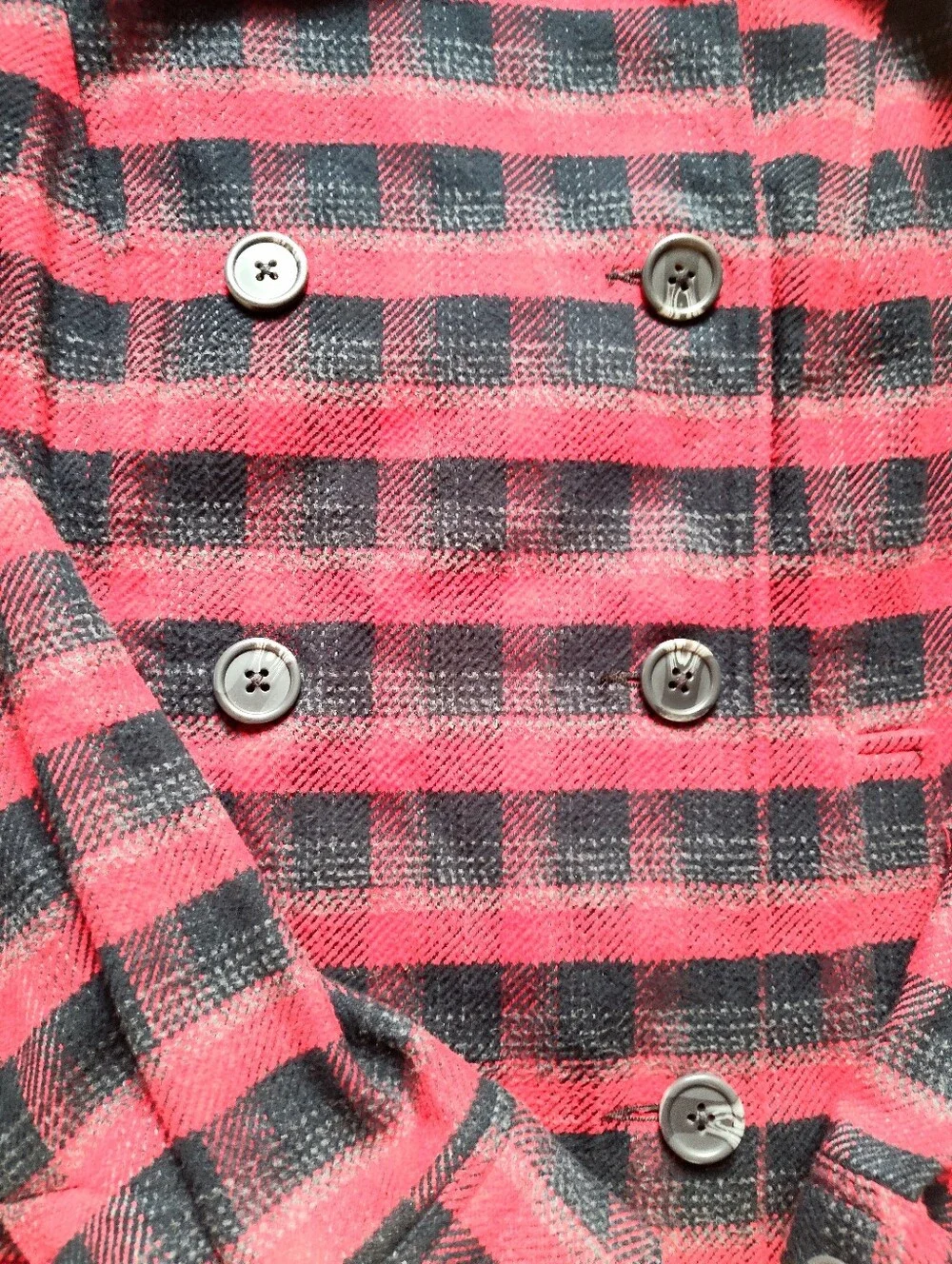 Cabi 3852 Snow Valley Red Plaid Jacket Coat size Medium Peacoat
